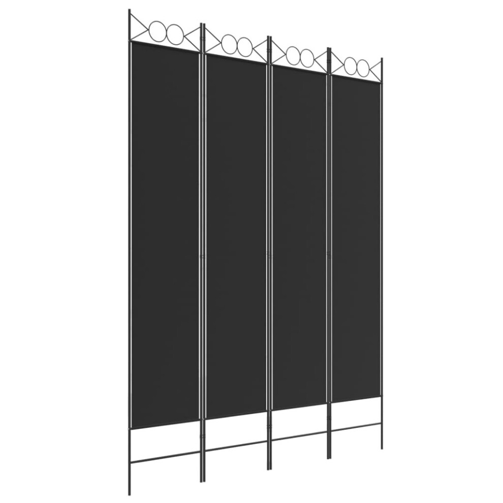 Vidaxl (, 160 X 220 Cm) 6-Panel Room Divider Fabric Privacy Screen Paravent Multi Colours/Sizes Black