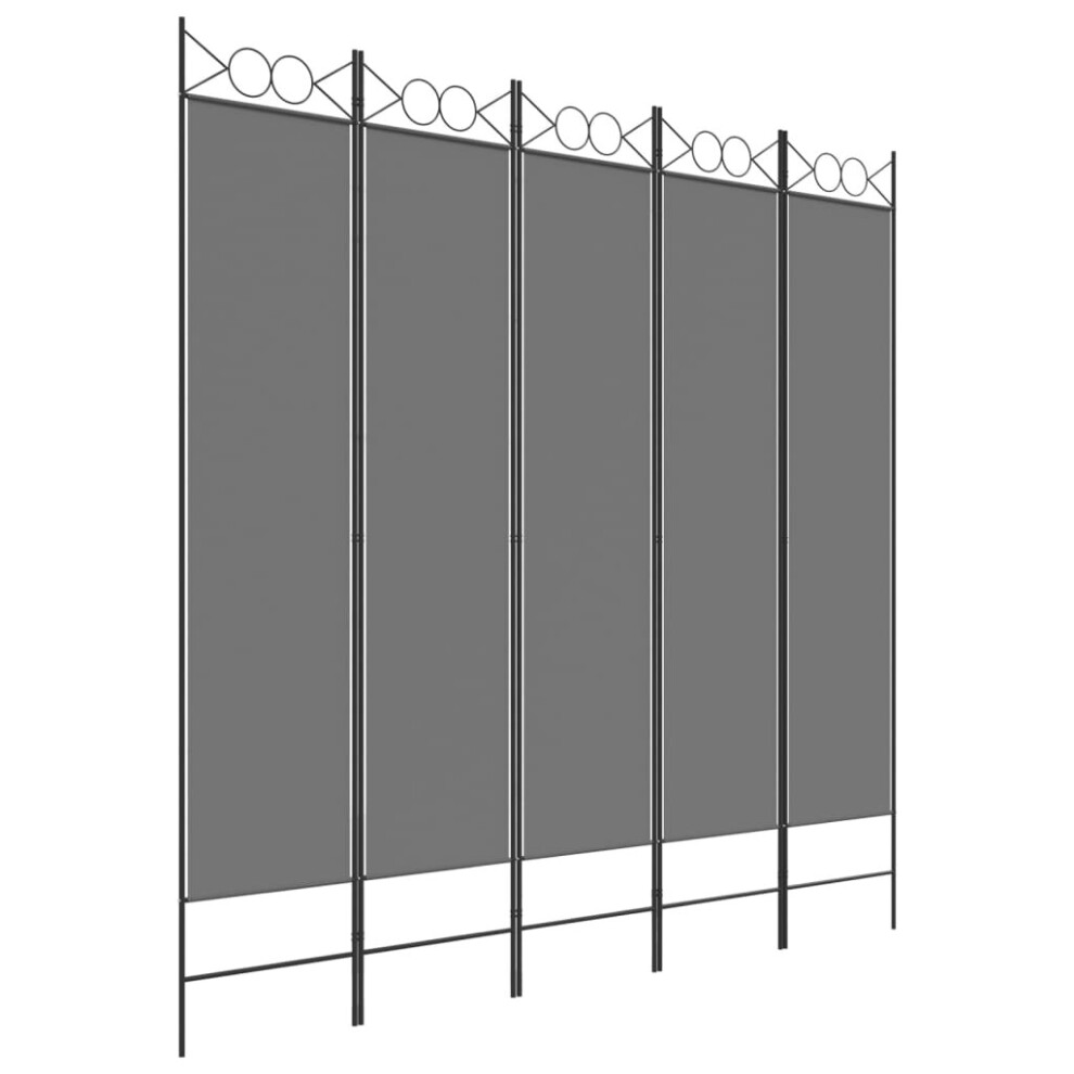 Vidaxl (Anthracite, 200 X 200 Cm) 6-Panel Room Divider Fabric Privacy Screen Paravent Multi Colours/Sizes Grey