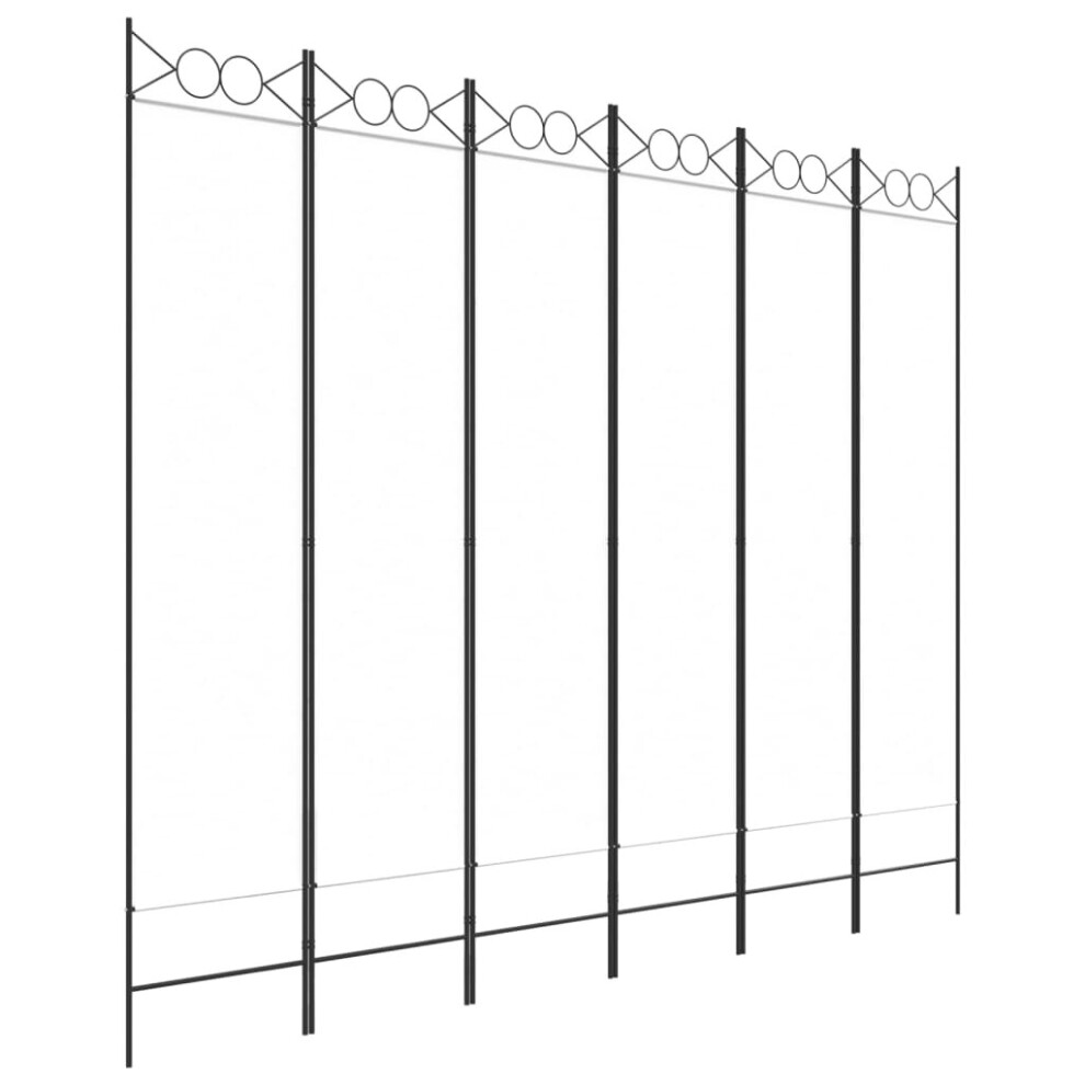 Vidaxl (White, 240 X 200 Cm) 6-Panel Room Divider Fabric Privacy Screen Paravent Multi Colours/Sizes