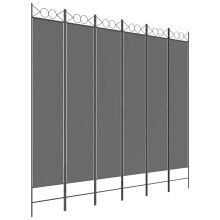 (Anthracite, 240 x 220 cm) vidaXL 6-Panel Room Divider Fabric Privacy Screen Paravent Multi Colours/Sizes