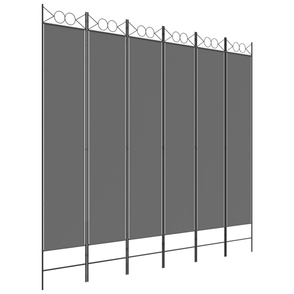 Vidaxl (Anthracite, 240 X 220 Cm) 6-Panel Room Divider Fabric Privacy Screen Paravent Multi Colours/Sizes Grey