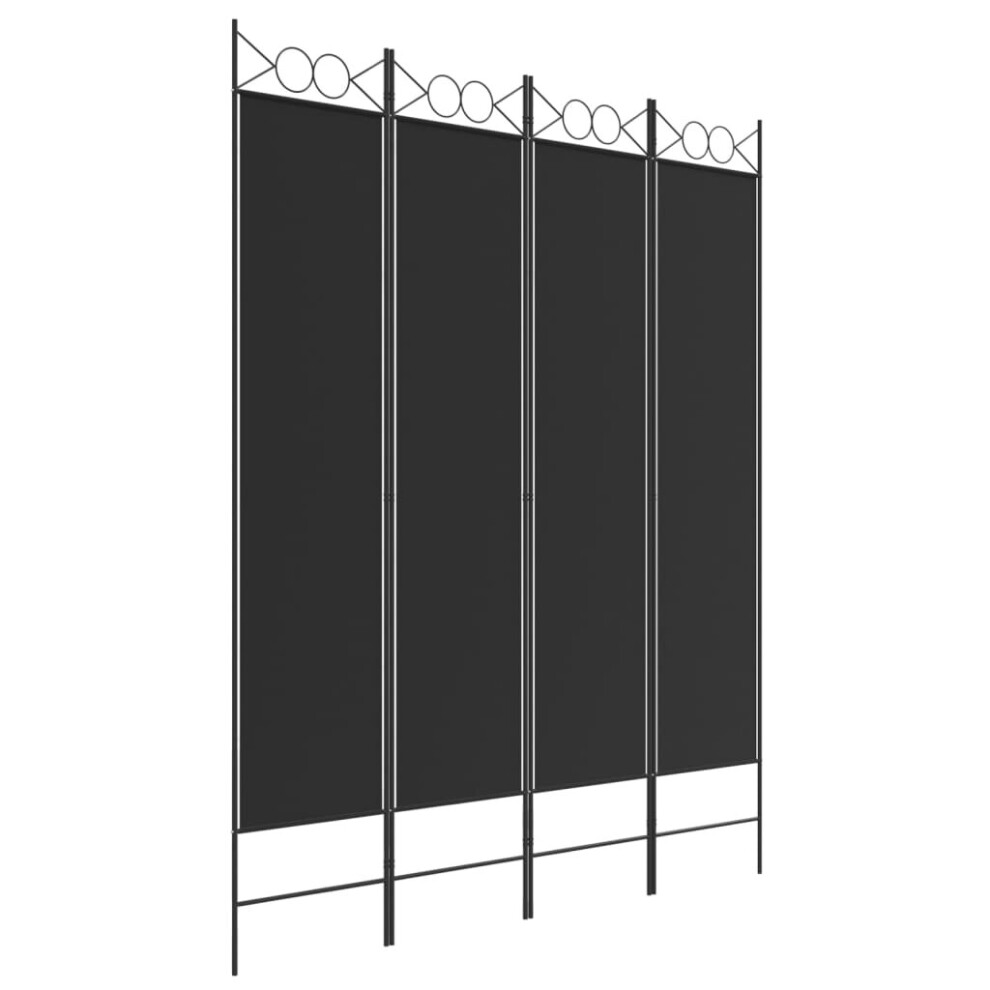 Vidaxl (Black, 160 X 200 Cm) 6-Panel Room Divider Fabric Privacy Screen Paravent Multi Colours/Sizes