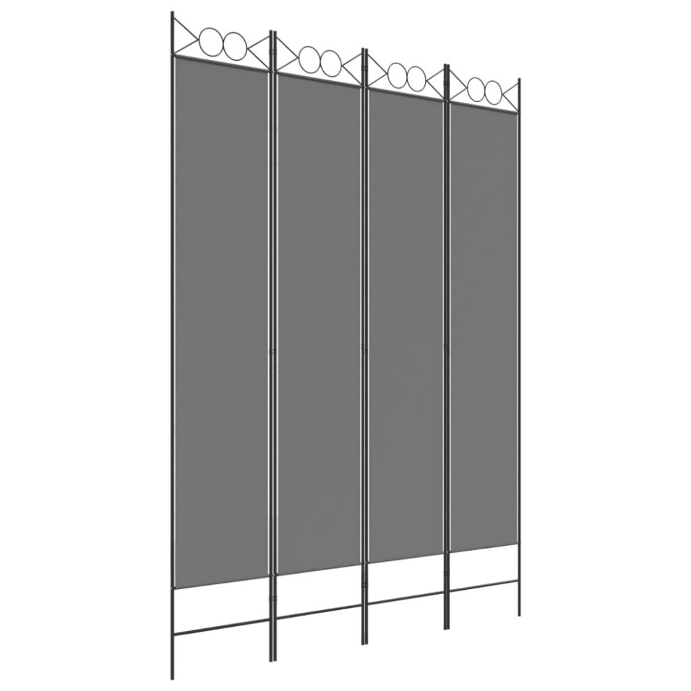 Vidaxl (Anthracite, 160 X 220 Cm) 6-Panel Room Divider Fabric Privacy Screen Paravent Multi Colours/Sizes Grey