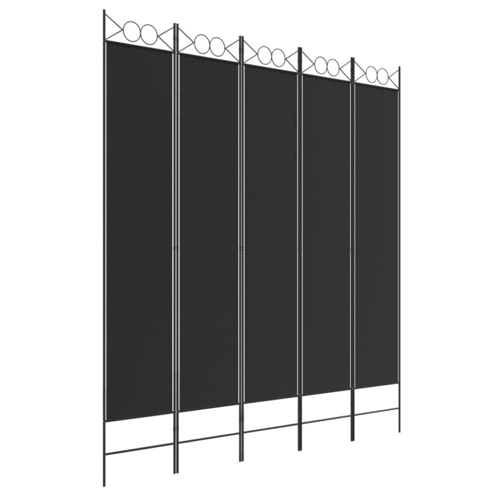 Vidaxl (Black, 200 X 220 Cm) 6-Panel Room Divider Fabric Privacy Screen Paravent Multi Colours/Sizes