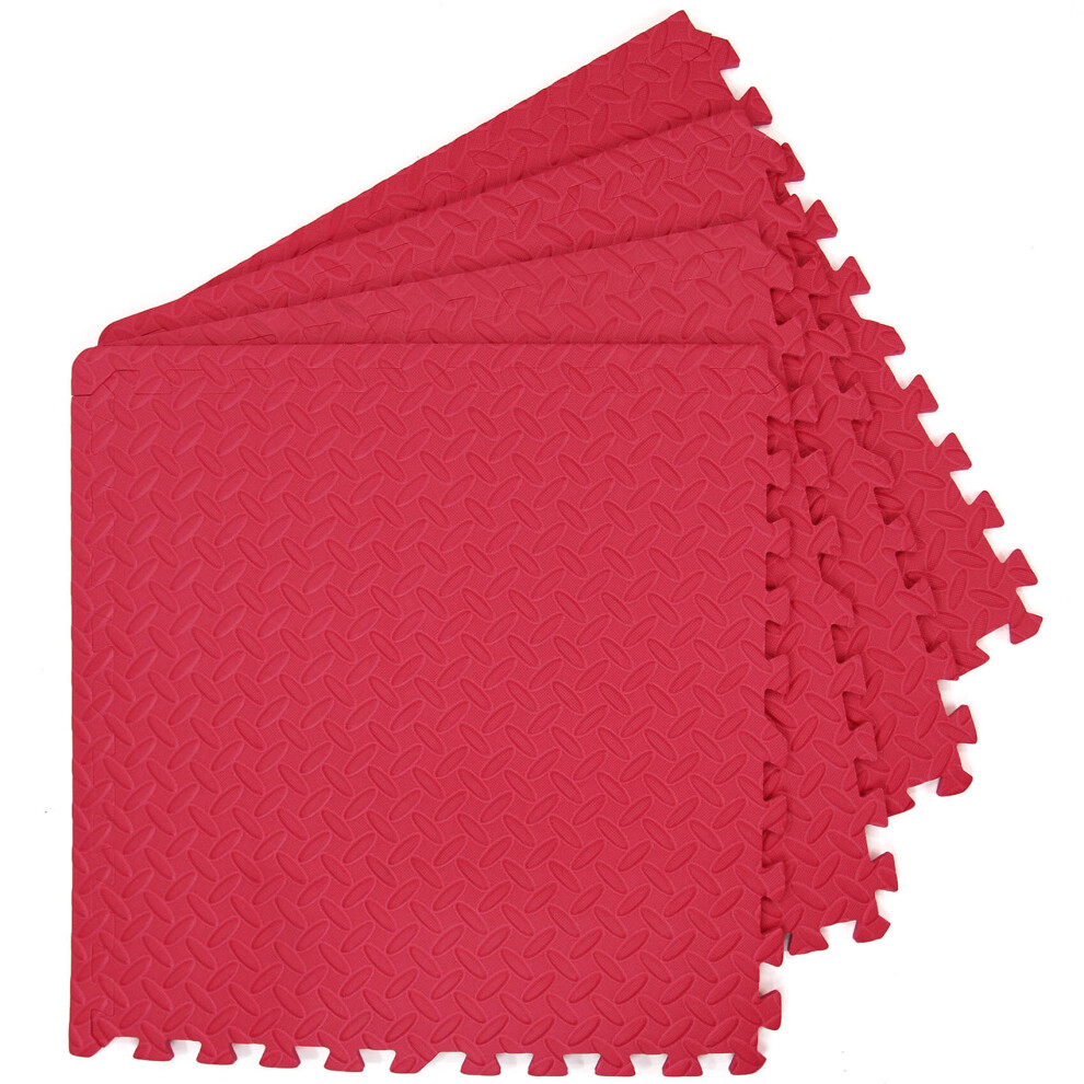 Easimat EVA Gym Exercise Yoga Mats in Red 1 pack of 4 mats