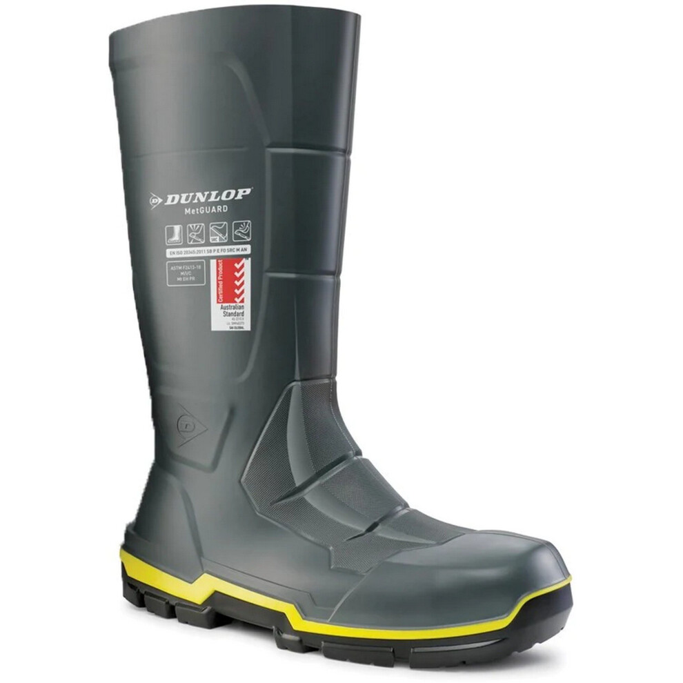 Dunlop (11 Uk, Dark Grey) Mens Metguard Safety Wellington Boots