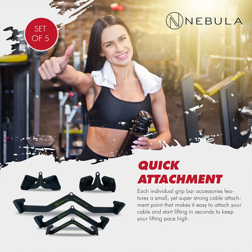 Nebula Nebula Power Grip Lat Pull Down Bar Attachments, Set of 5 2