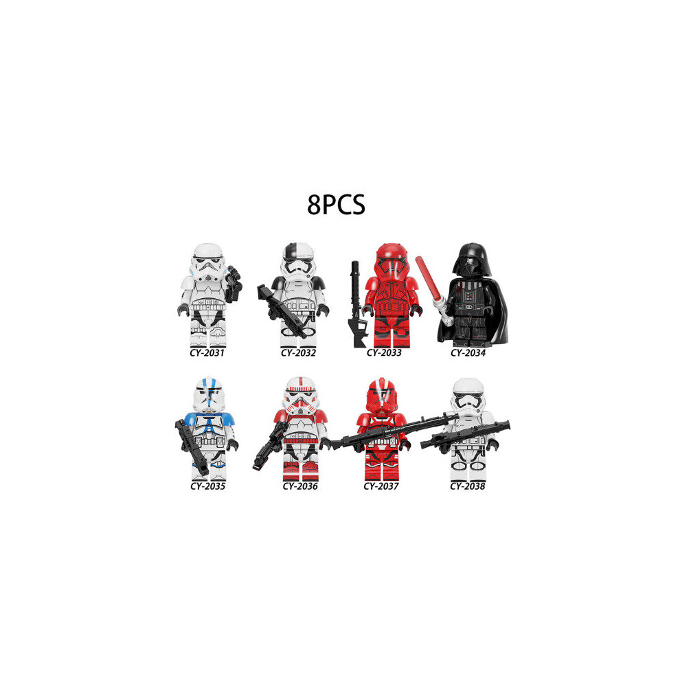 8Pcs Star Wars Minifigures Buliding Blocks Bricks Figures Darth Vader