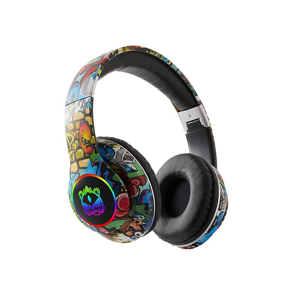 (Black) Bluetooth Headset Foldable Stereo Wireless Gaming Headphone With Microphone Black 768679659232