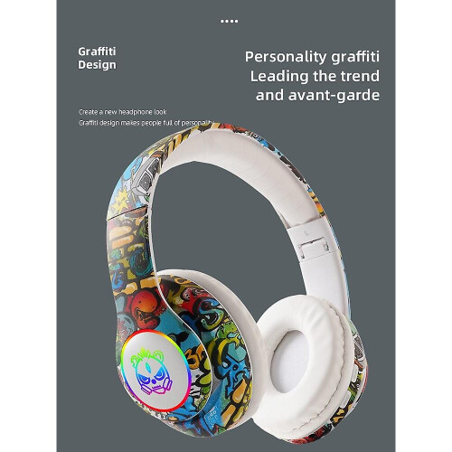 (White) Bluetooth Headset Foldable Stereo Wireless Gaming Headphone With Microphone 1
