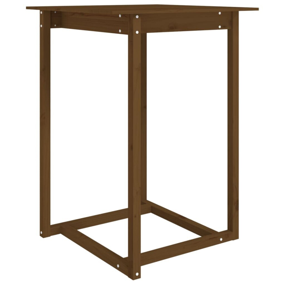 Vidaxl (Honey Brown, 80 X 80 X 110 Cm) Solid Wood Pine Bar Table Desk Multi Colours 60X60x110 Cm/80X80x110 Cm