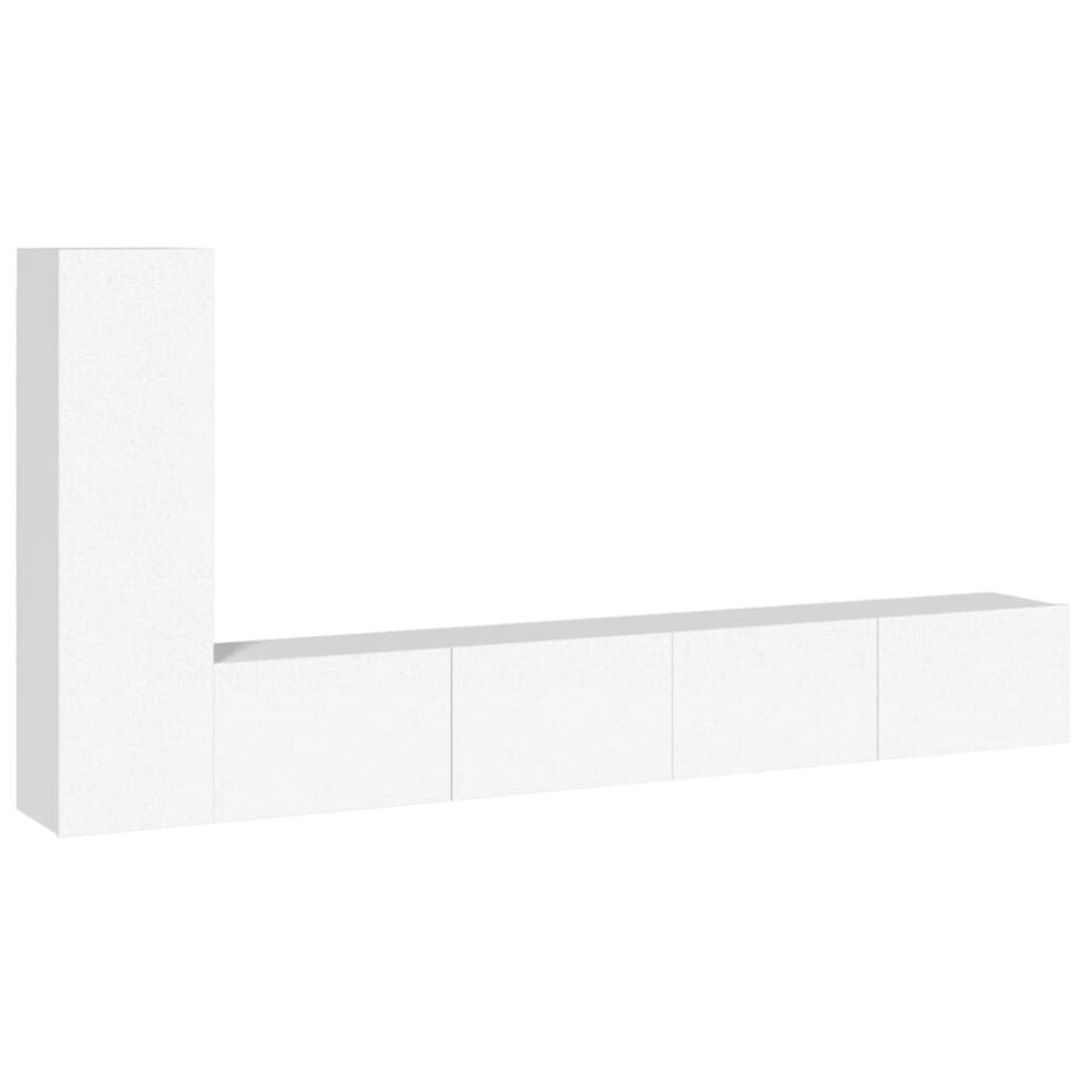 Vidaxl (White) Tv Cabinet Set Tv Console Media Unit Tv Unit Cupboard Engineered Wood