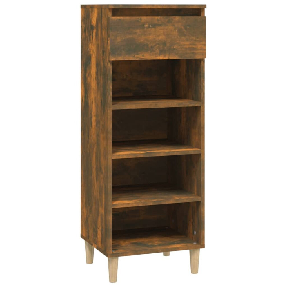 Vidaxl (Smoked Oak) Shoe Cabinet Engineered Wood Home Shoe Storage Organiser Multi Colours