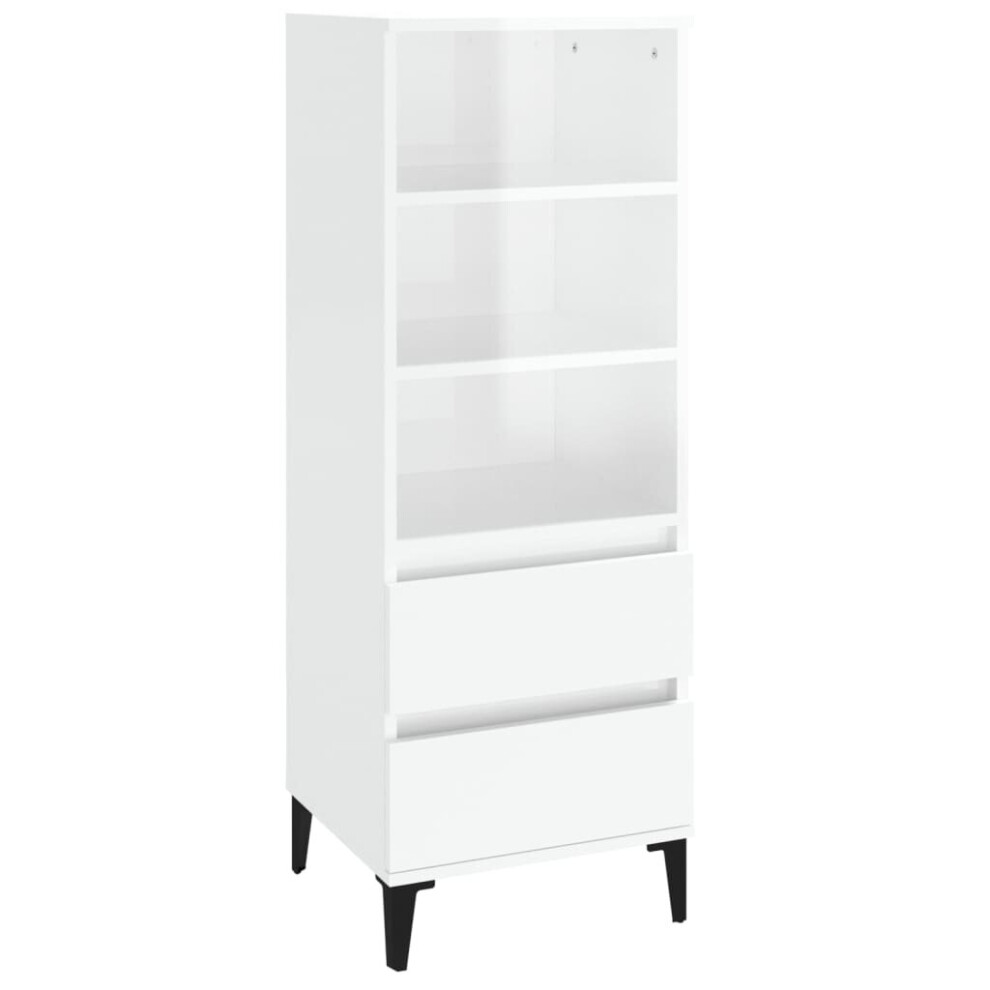 (High gloss white) vidaXL Highboard Engineered Wood Sideboard Cabinet Cupboard Multi Colours