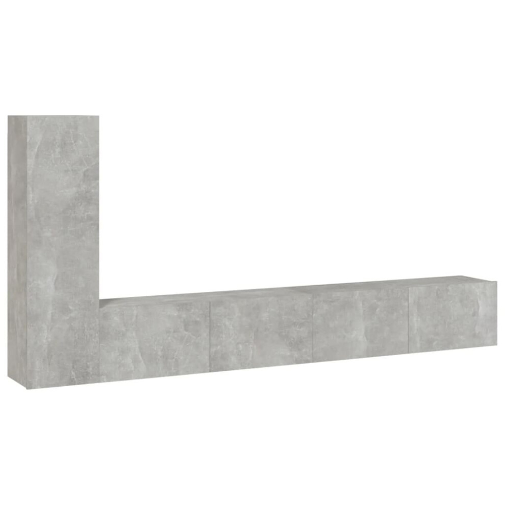 Vidaxl (Concrete Grey) Tv Cabinet Set Tv Console Media Unit Tv Unit Cupboard Engineered Wood