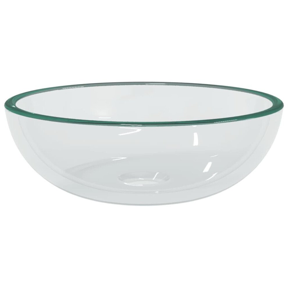 Vidaxl (Transparent, 35 X 12 Cm (Diam. X H)) Basin Tempered Glass Bathroom Sink Basin Multi Colours Multi Sizes