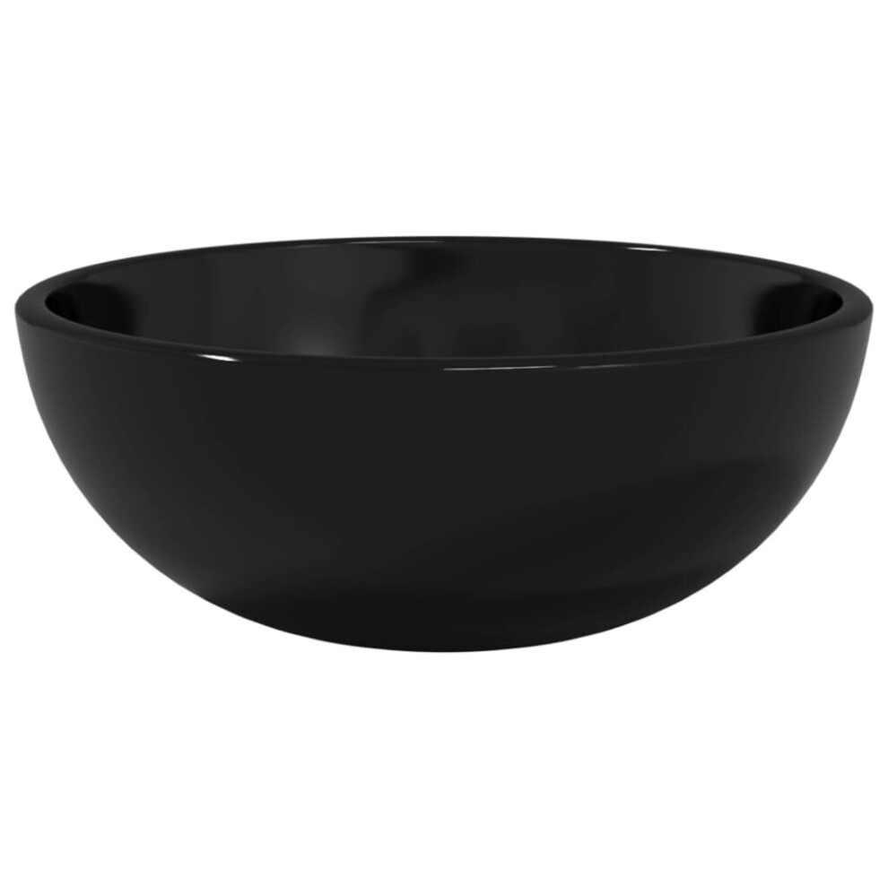 Vidaxl (, 30 X 12 Cm (Diam. X H)) Basin Tempered Glass Bathroom Sink Basin Multi Colours Multi Sizes Black