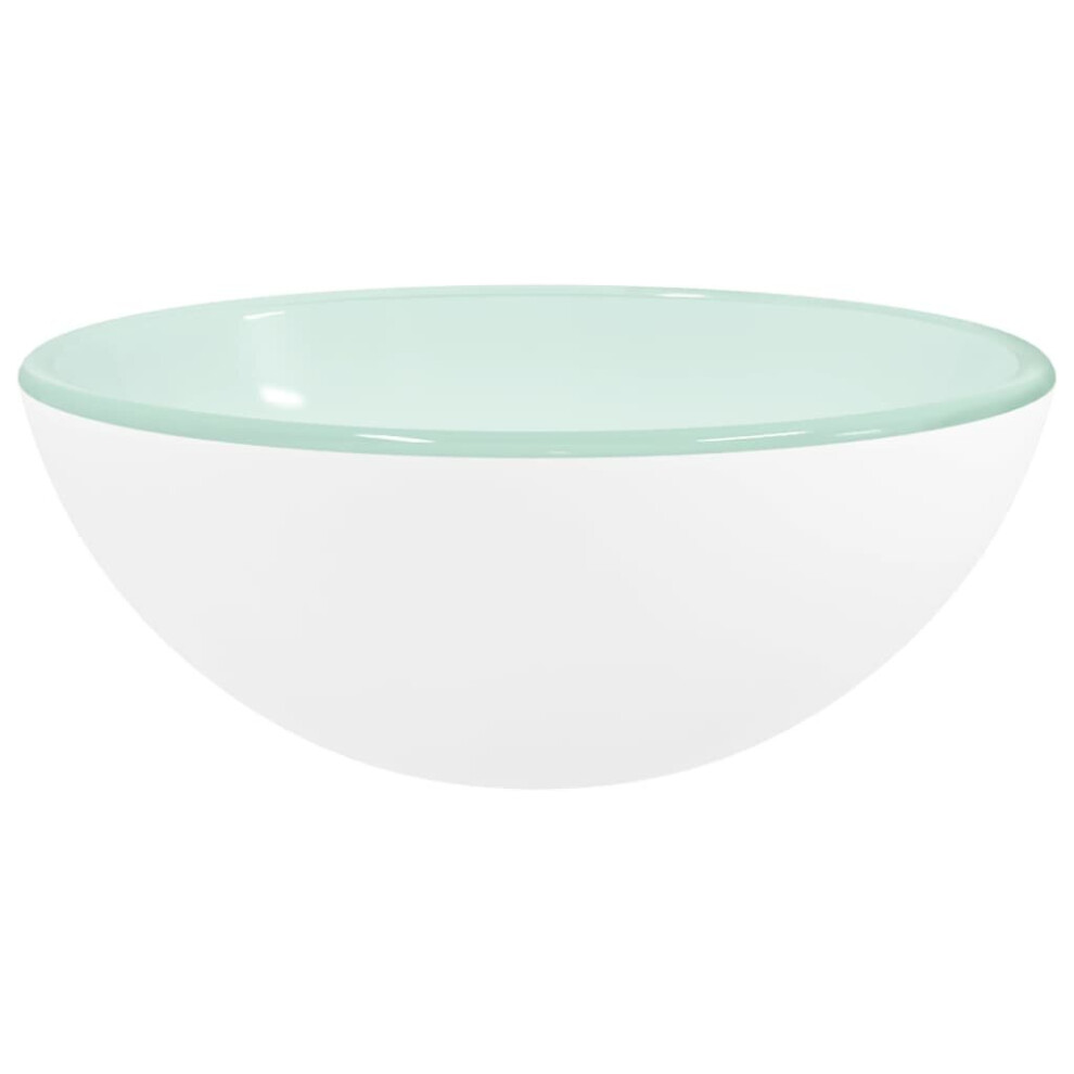 Vidaxl (, 30 X 12 Cm (Diam. X H)) Basin Tempered Glass Bathroom Sink Basin Multi Colours Multi Sizes White