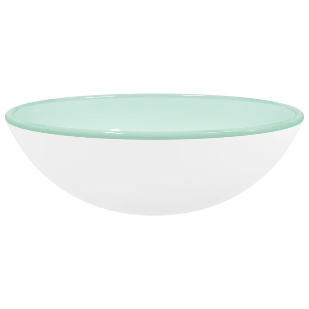 Vidaxl White (, X 14 Cm (Diam. X H)) Basin Tempered Glass Bathroom Sink Basin Multi Colours Multi Sizes Size 42