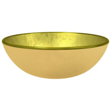(Gold, 35 x 12 cm (Diam. x H)) vidaXL Basin Tempered Glass Bathroom Sink Basin Multi Colours Multi Sizes
