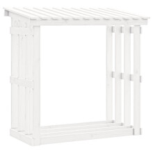 (White, 108 x 64.5 x 109 cm) vidaXL Solid Wood Pine Firewood Rack Log Stand Multi Colours 108x64.5x109/77cm