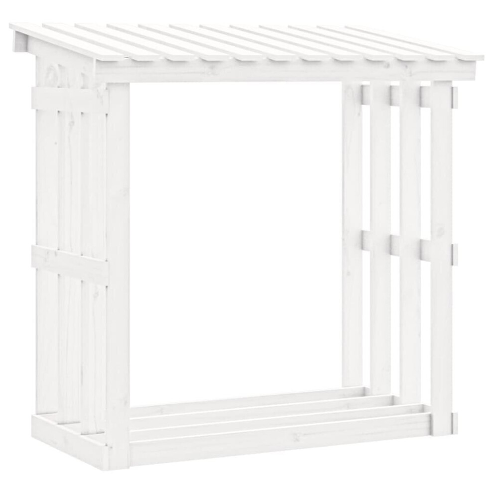 Vidaxl (, 108 X 64.5 X 109 Cm) Solid Wood Pine Firewood Rack Log Stand Multi Colours 108X64.5x109/77Cm White