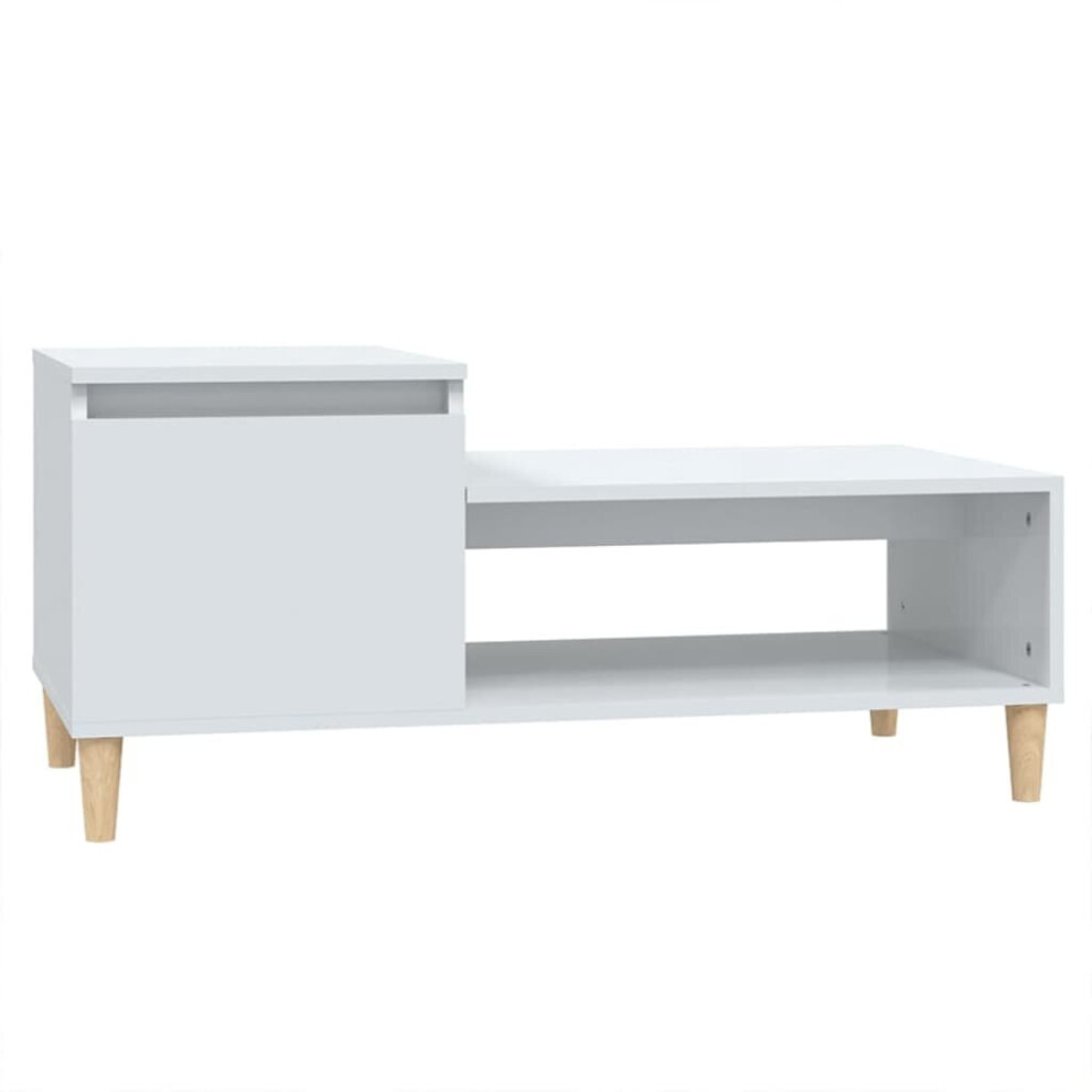 Vidaxl (High Gloss White) Coffee Table Engineered Wood Side Sofa Accent Couch Table Multi Colours