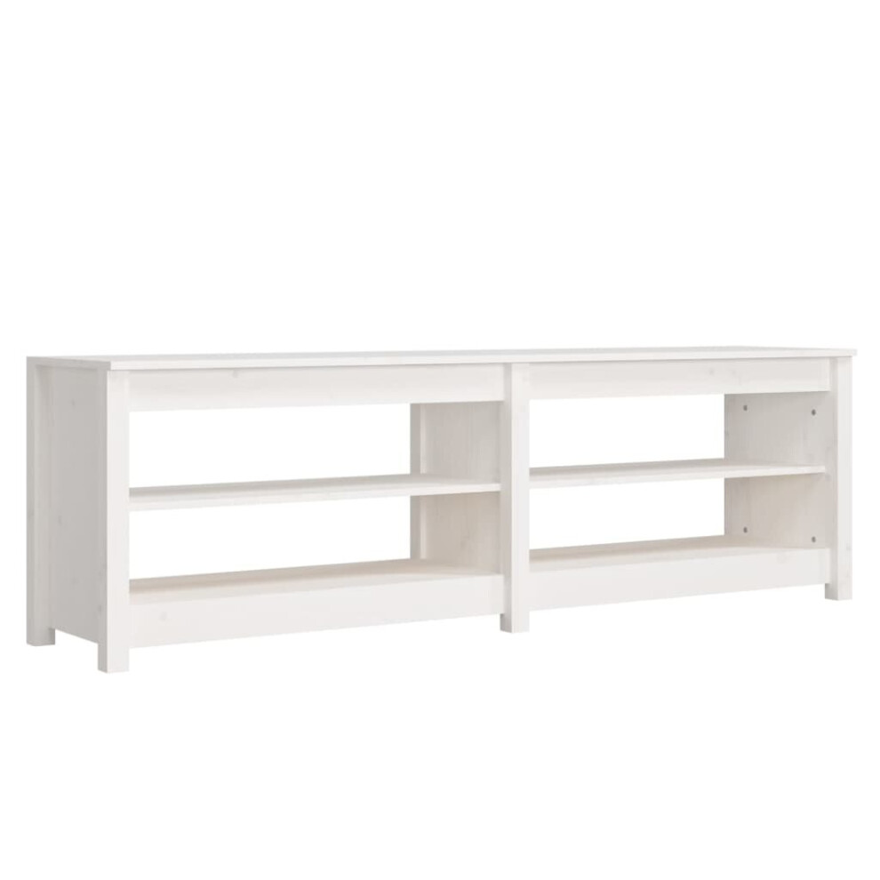 (White) vidaXL Solid Wood Pine Shoe Bench Hallway Shoe Storage Cabinet Multi Colours