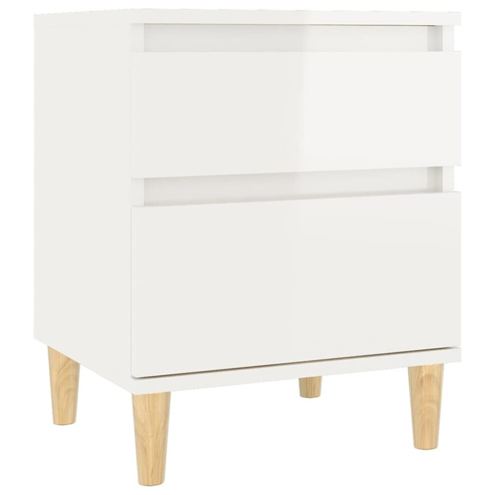 (High gloss white, 1 x Bedside cabinet) vidaXL 1/2x Bedside Cabinet Nightstand End Table Telephone Stand Multi Colours