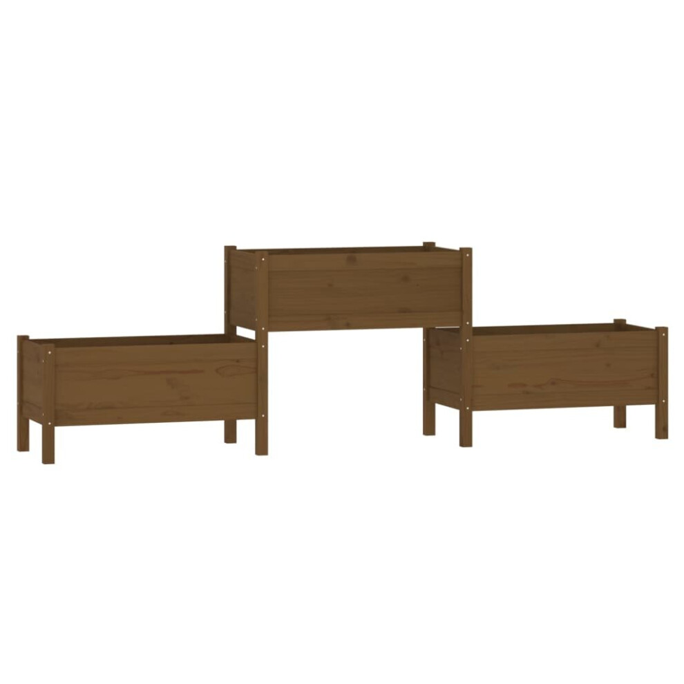 New Vidaxl (Honey 245.5 X X 75 Cm) Solid Wood Pine Planter Multi Colours 178.5X44x75 Cm/245.5X44x75 Cm Brown 822255 Size 44