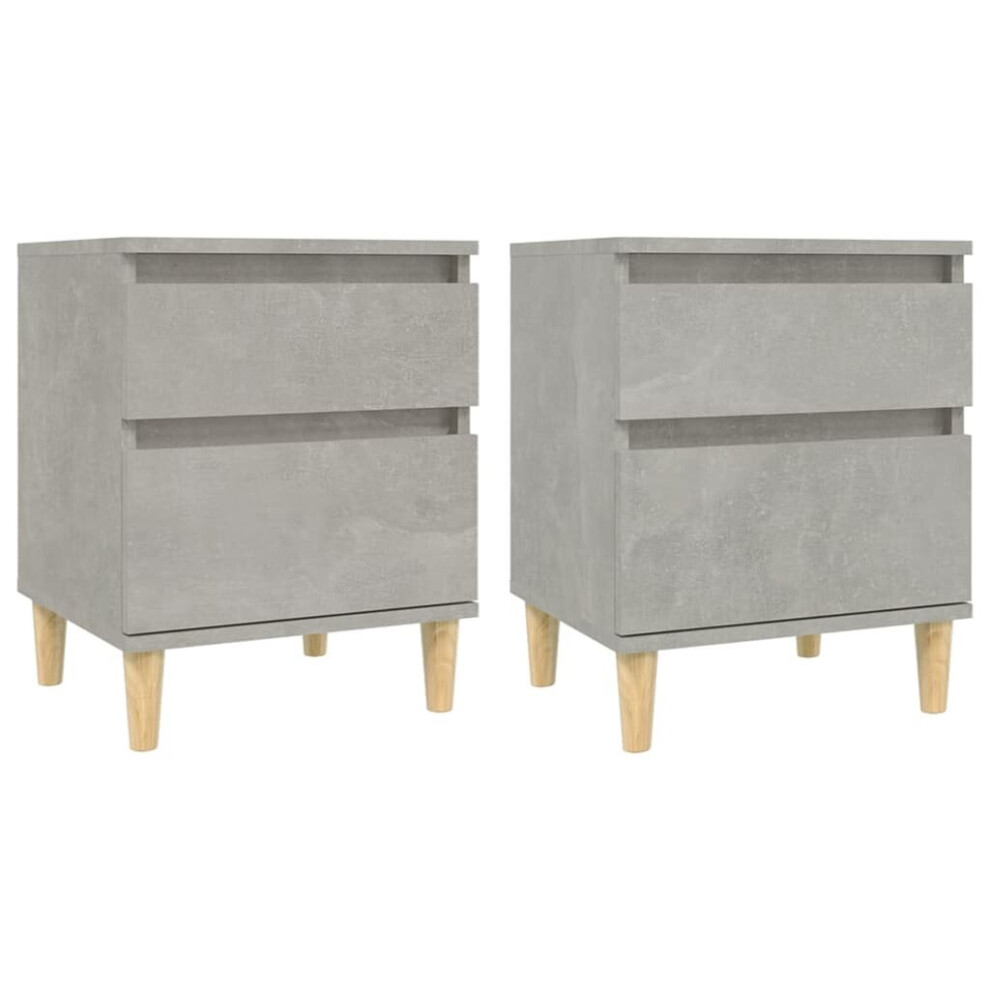 (Concrete grey, 2 x Bedside cabinet) vidaXL 1/2x Bedside Cabinet Nightstand End Table Telephone Stand Multi Colours