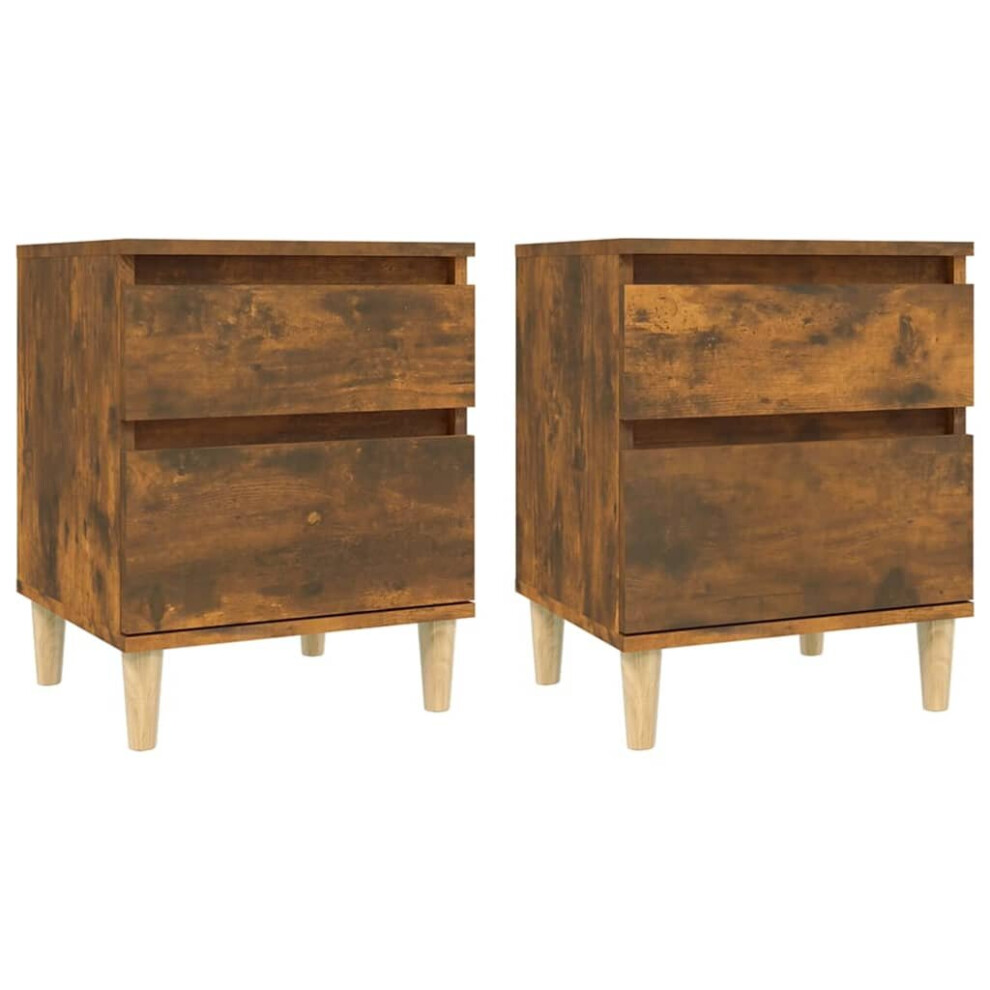 Vidaxl (Smoked Oak, 2 X Bedside Cabinet) 1/2X Bedside Cabinet Nightstand End Table Telephone Stand Multi Colours