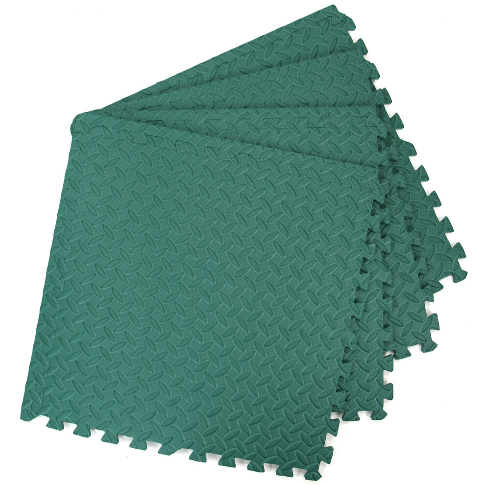 EVA Gym Exercise Yoga Mats in Green 1 pack of 4 mats