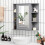 Costway Mirrored Bathroom Cabinet Wall-mounted Storage Cabinet w/ Shelves 4