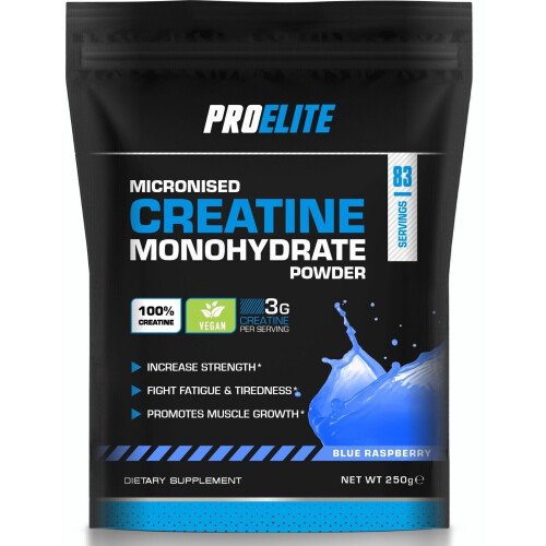 (Blue Raspberry) Creatine Monohydrate Powder Pure Micronized 250g