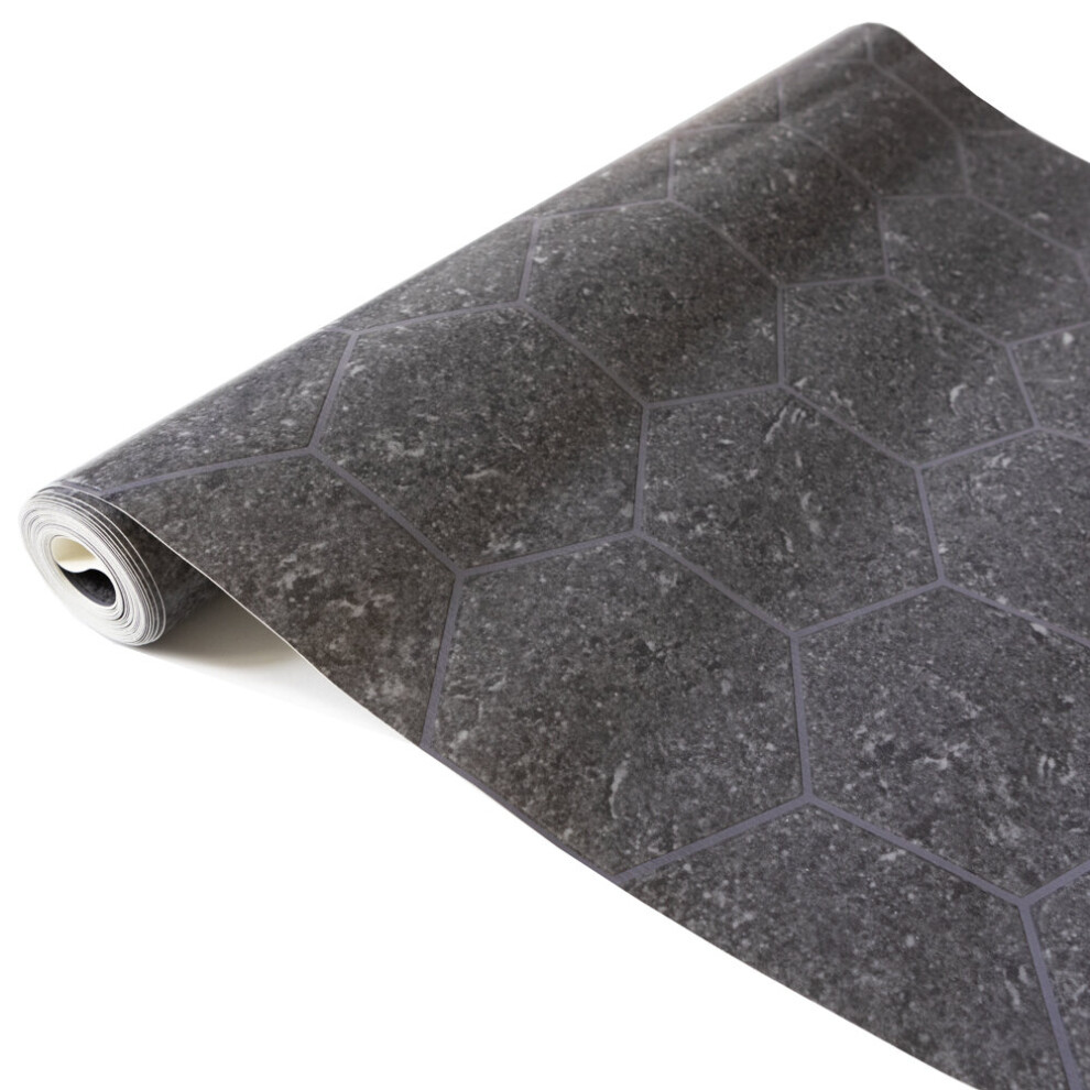 Dark Hexagon 3D Splashback Tile Wallpaper (67.5Cm X 4M) 5056525340188