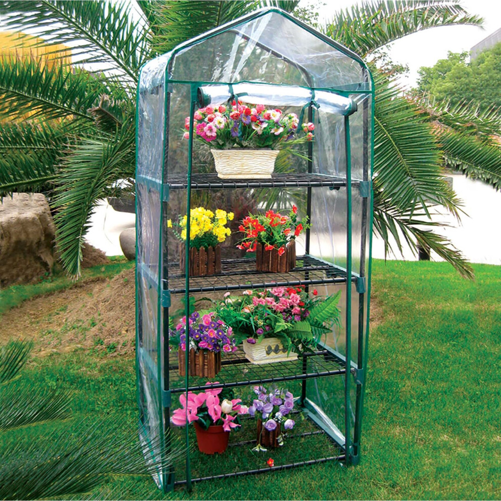 4 Tier Mini Greenhouse Outdoor with PVC Cover