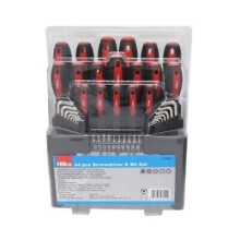 HILKA 44PC SOFT GRIP SCREWDRIVER 1/4" BIT HEX ALLEN TORX KEY SET 32700044
