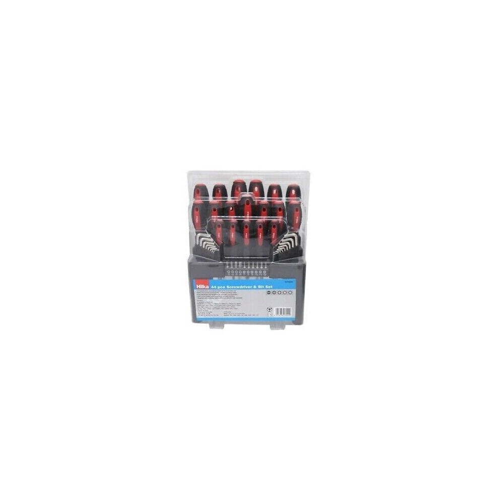 Hilka 44Pc Soft Grip Screwdriver 1/4" Bit Hex Allen Torx Key Set 32700044
