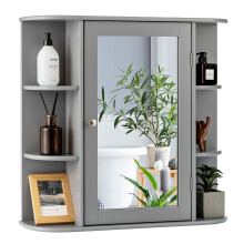 Mirrored Bathroom Cabinet Wall-mounted Storage Cabinet w/ Shelves