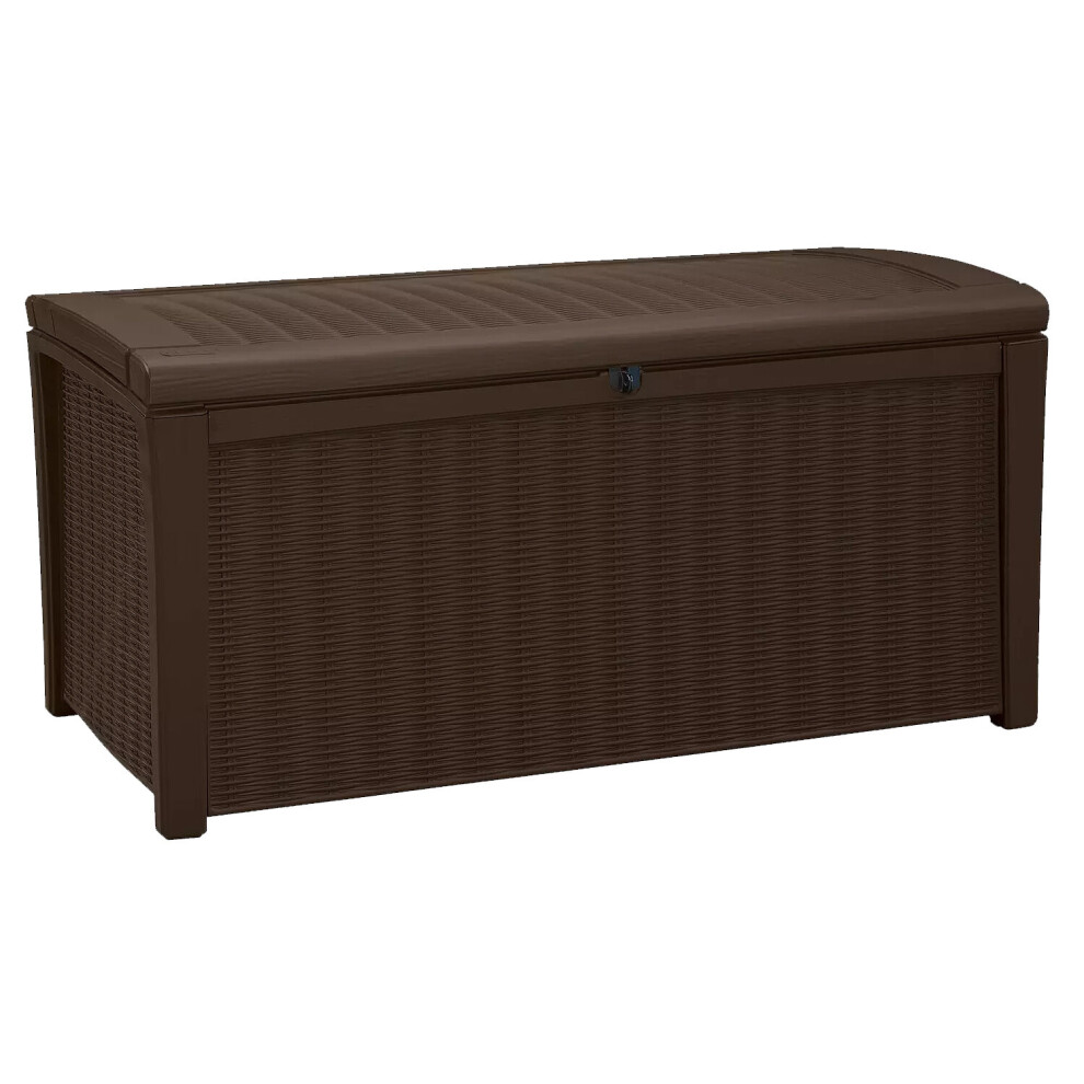 Keter Plastic 416L Cushion Tools Box Rattan Garden Storage Patio Furniture Chest