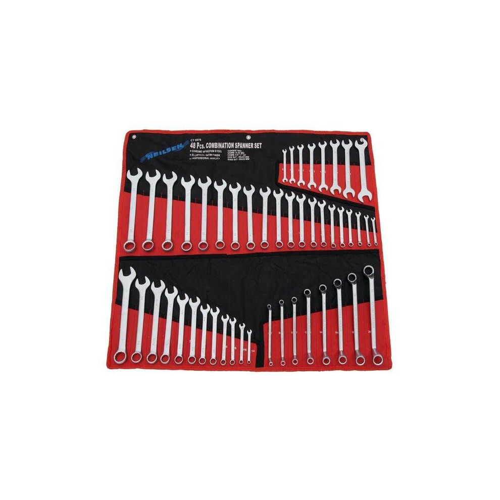 Heavy Duty Chrome 48Pc Combination Metric Af Sae Spanner Wrench Ring Set Ct0876 5060028088768