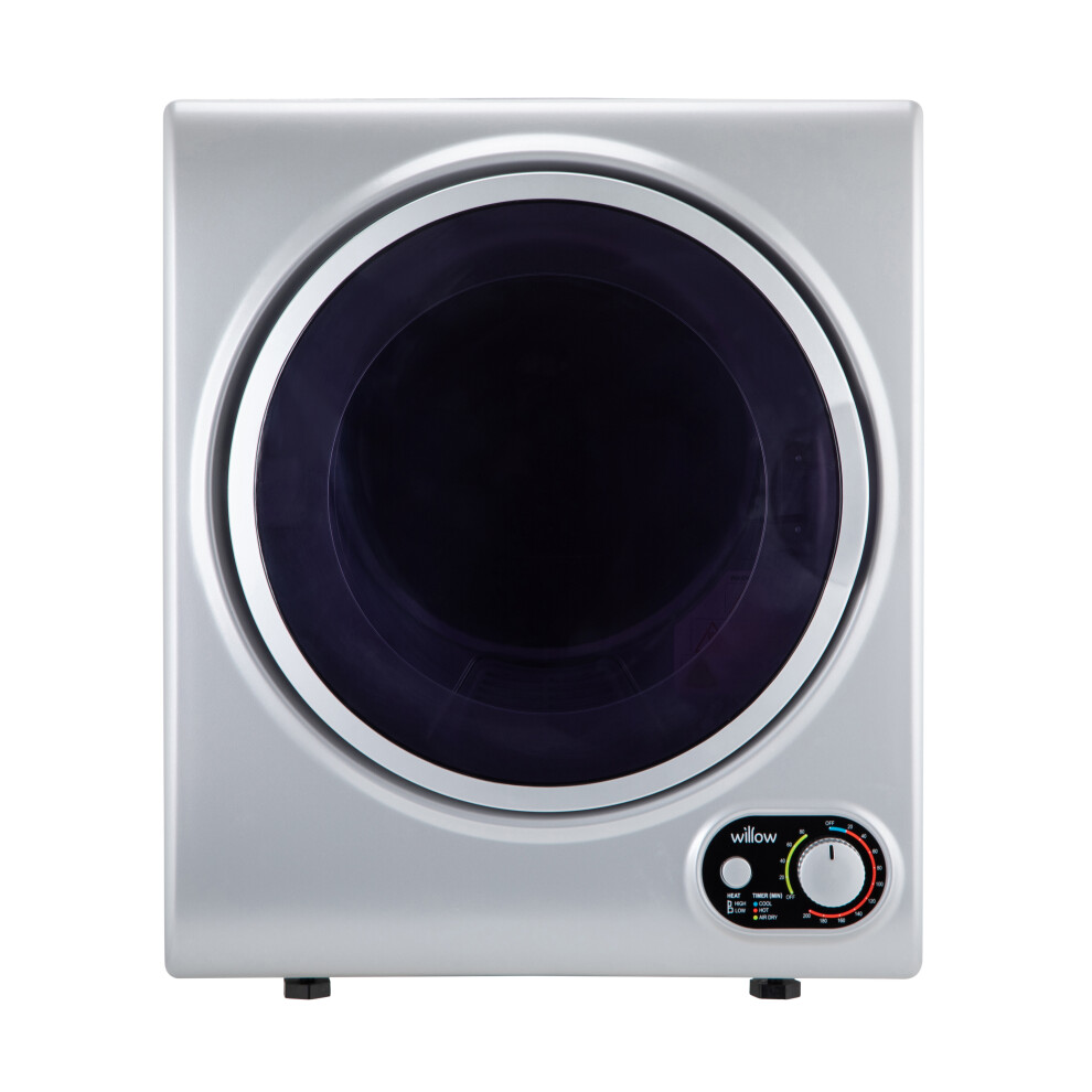 Willow 2.5kg Silver Compact Vented Dryer, Child Lock, Crease Guard