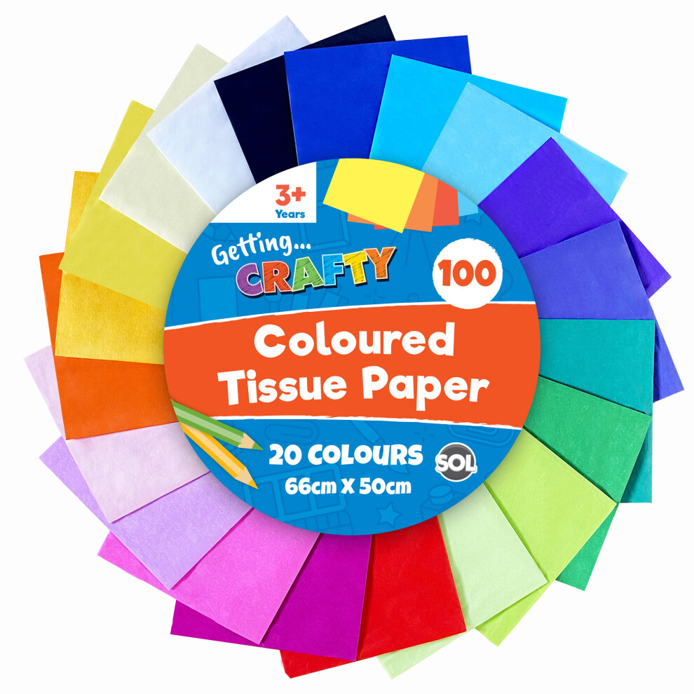Sol (100 Sheets) Coloured Tissue Paper For Wrapping Gifts Multicoloured