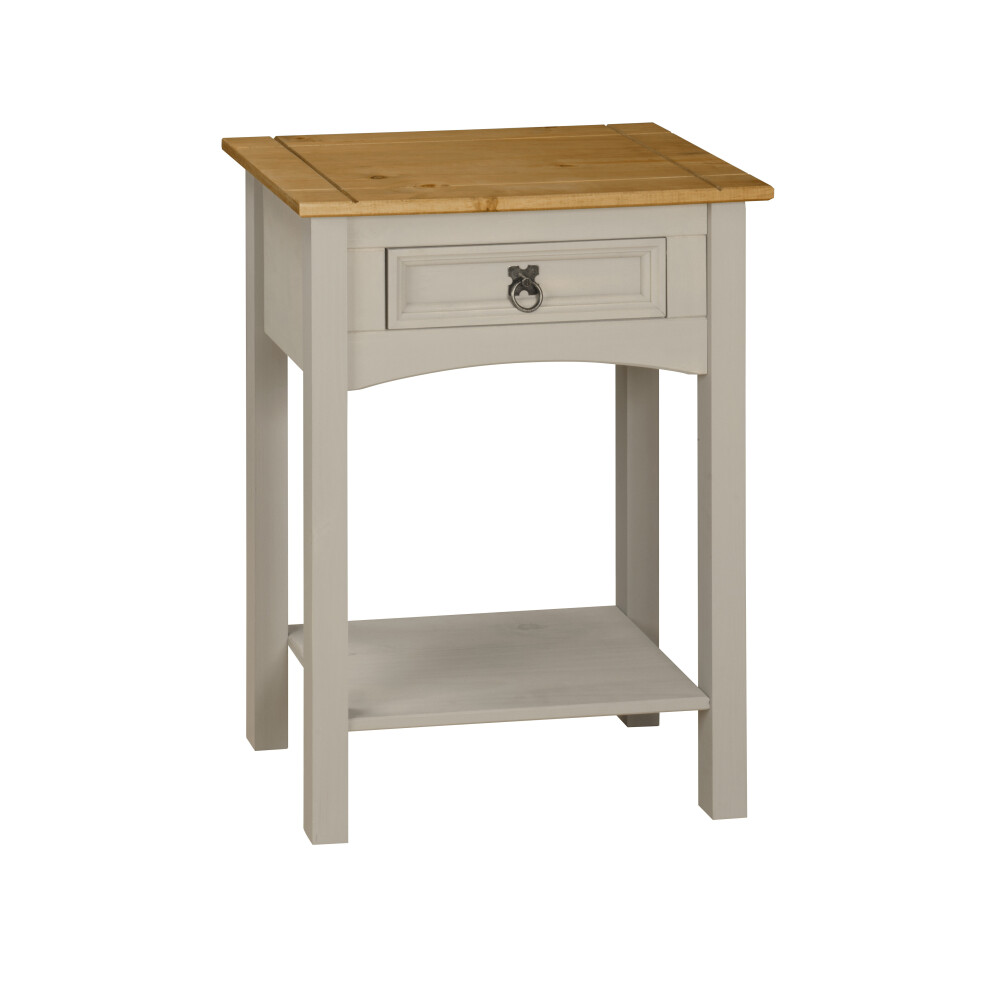 Corona Console Table Grey 1 Drawer Mexican Solid Pine Hall End