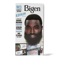 Bigen EZ Colour for Men M3 Darkest Brown - Permanent Colour for Hair and Beard - Excellent Grey Hair Coverage