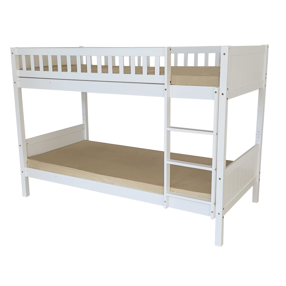 Glory New Milan White 3FT Single Wooden Bunk Bed (Bunk Bed Only)