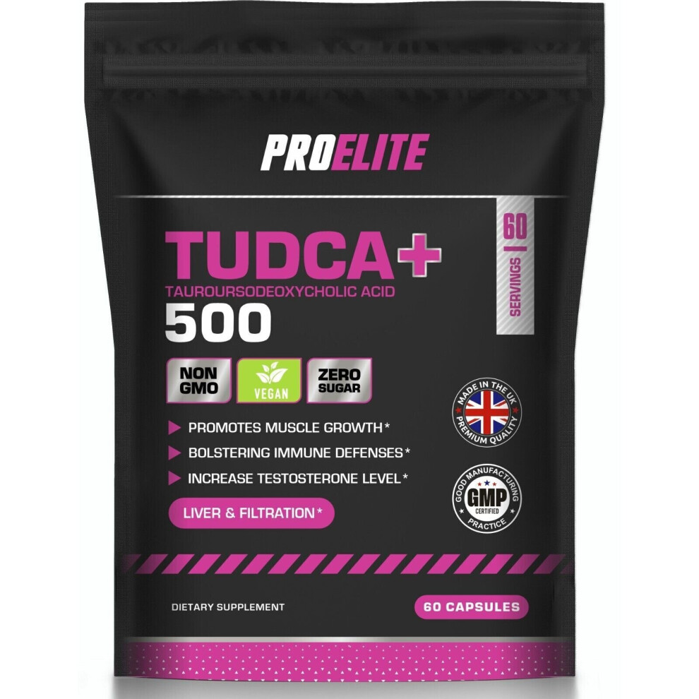 (60 Capsules) TUDCA 500mg Vegan Capsules Bile Salt Liver Support