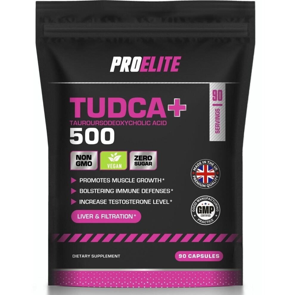 (90 Capsules) TUDCA 500mg Vegan Capsules Bile Salt Liver Support