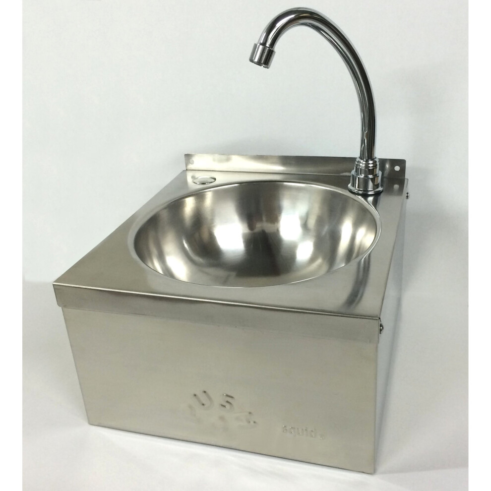 ZS002 COMPACT Stainless Steel Knee Operated HAND WASH BASIN Sink TAP, Waste hands free